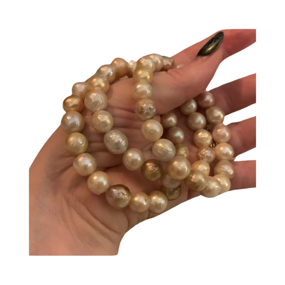 Beautiful Multicolored Freshwater Pearl Bracelets (Set of 3)
